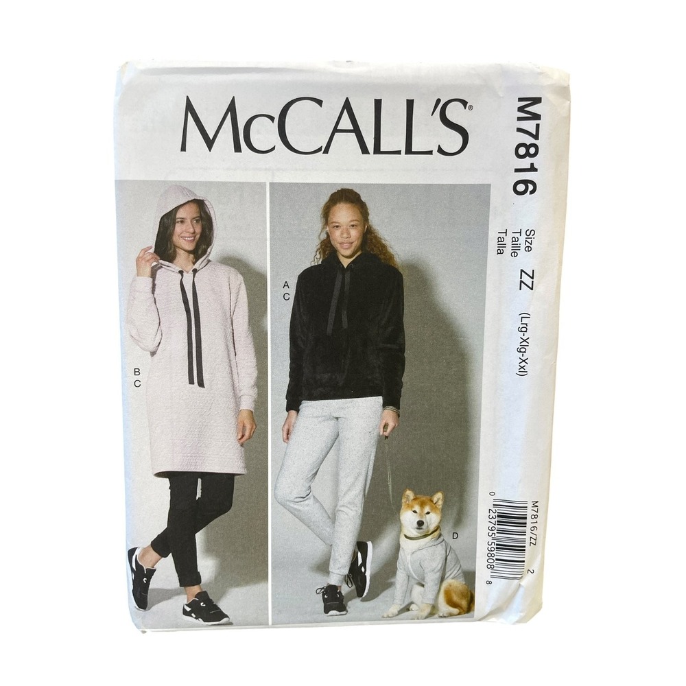 McCall's M7816 Sewing Pattern Women L-XXL Dog S-XXL Hoodie Dress Pants Coat